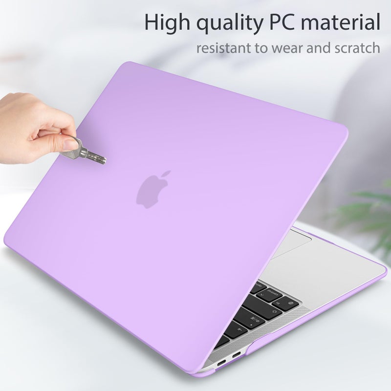 May Chen Compatible with New MacBook Air 13 inch Case 2021 2020 2019 2018 Release Model: M1 A2337 A2179 A1932, Plastic Hard Shell Case for MacBook Air 13 inch with Retina Display Fits Touch ID, Purple - Image 5